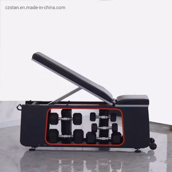 Banc réglable d'haltérophilie, tabouret de presse, rangement d'haltères, banc de déclin assis